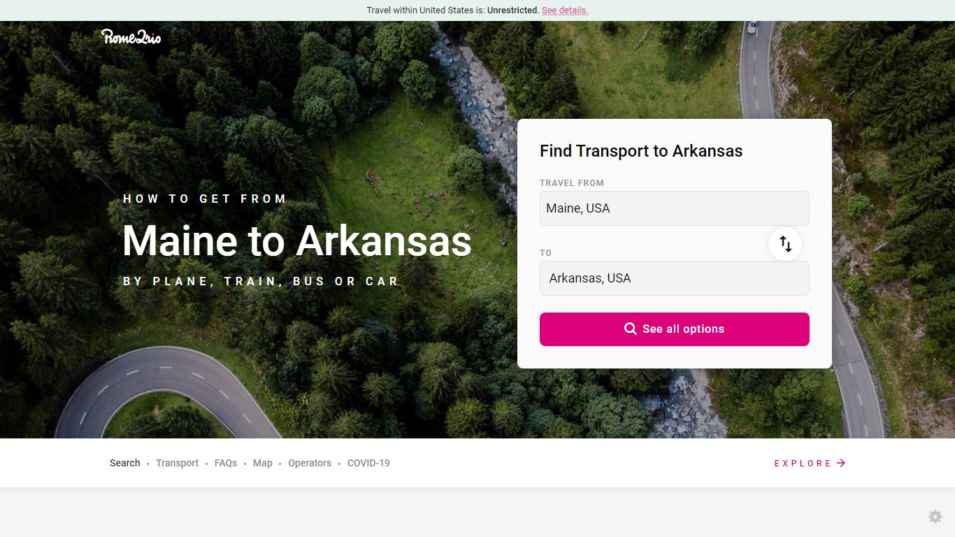 Maine to Arkansas - Discover the best way to travel in 2022